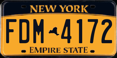 NY license plate FDM4172