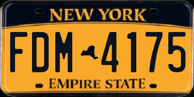 NY license plate FDM4175