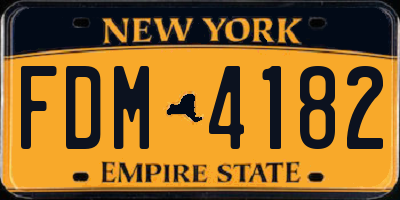 NY license plate FDM4182