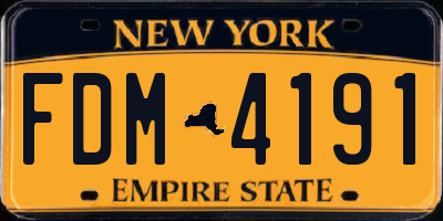 NY license plate FDM4191