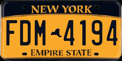 NY license plate FDM4194