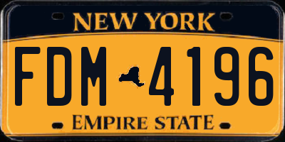 NY license plate FDM4196