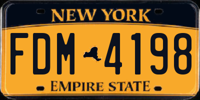 NY license plate FDM4198