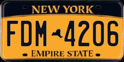 NY license plate FDM4206