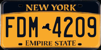 NY license plate FDM4209