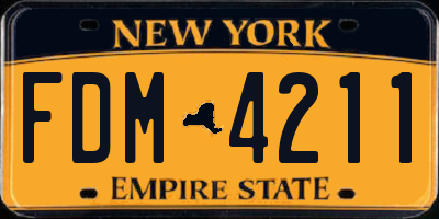 NY license plate FDM4211