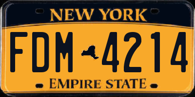 NY license plate FDM4214