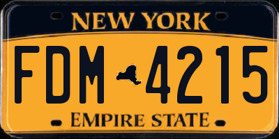 NY license plate FDM4215