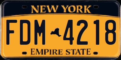 NY license plate FDM4218