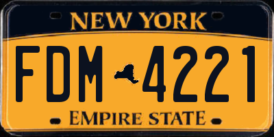 NY license plate FDM4221