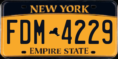 NY license plate FDM4229