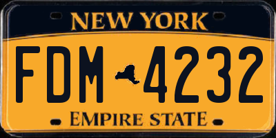 NY license plate FDM4232
