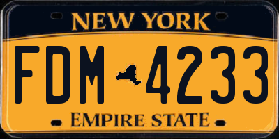 NY license plate FDM4233