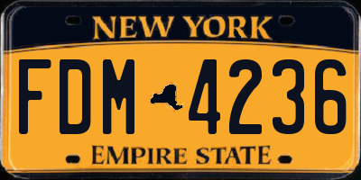 NY license plate FDM4236