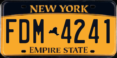 NY license plate FDM4241