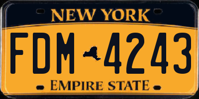 NY license plate FDM4243