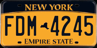 NY license plate FDM4245