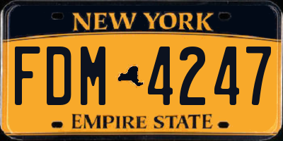 NY license plate FDM4247