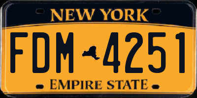 NY license plate FDM4251