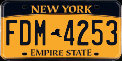 NY license plate FDM4253