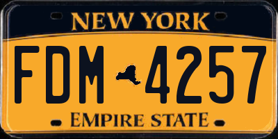 NY license plate FDM4257
