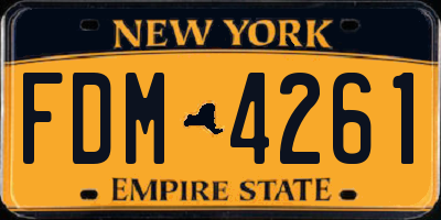 NY license plate FDM4261