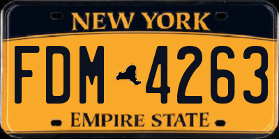 NY license plate FDM4263