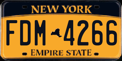 NY license plate FDM4266