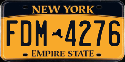 NY license plate FDM4276