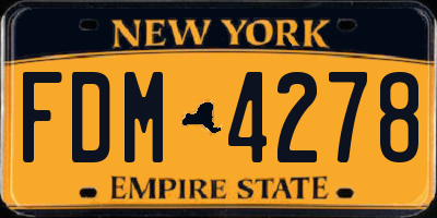NY license plate FDM4278