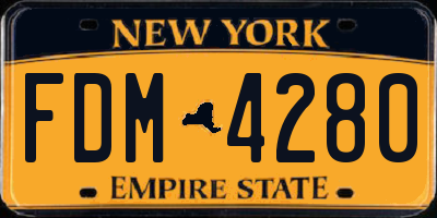 NY license plate FDM4280