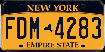 NY license plate FDM4283