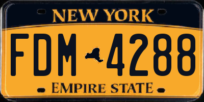 NY license plate FDM4288