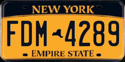 NY license plate FDM4289
