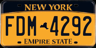 NY license plate FDM4292