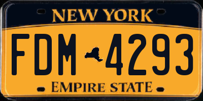 NY license plate FDM4293