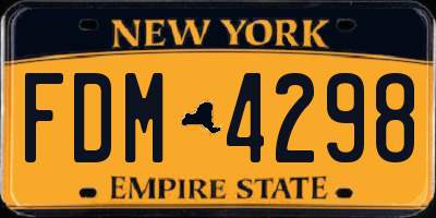 NY license plate FDM4298