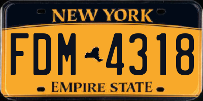 NY license plate FDM4318