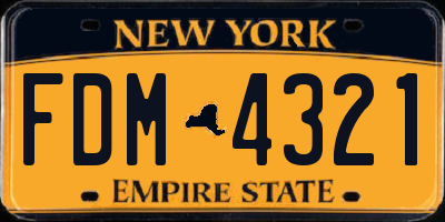 NY license plate FDM4321