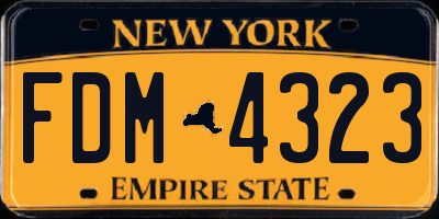 NY license plate FDM4323
