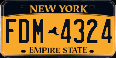 NY license plate FDM4324