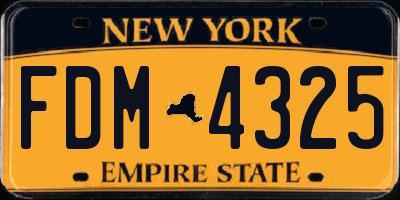NY license plate FDM4325