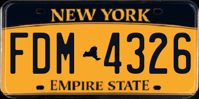 NY license plate FDM4326