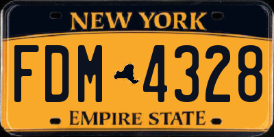 NY license plate FDM4328