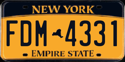 NY license plate FDM4331