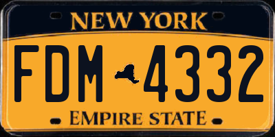 NY license plate FDM4332