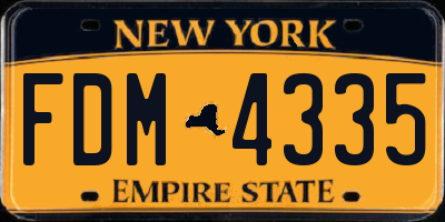 NY license plate FDM4335