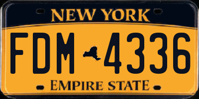 NY license plate FDM4336