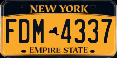 NY license plate FDM4337