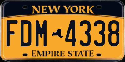 NY license plate FDM4338